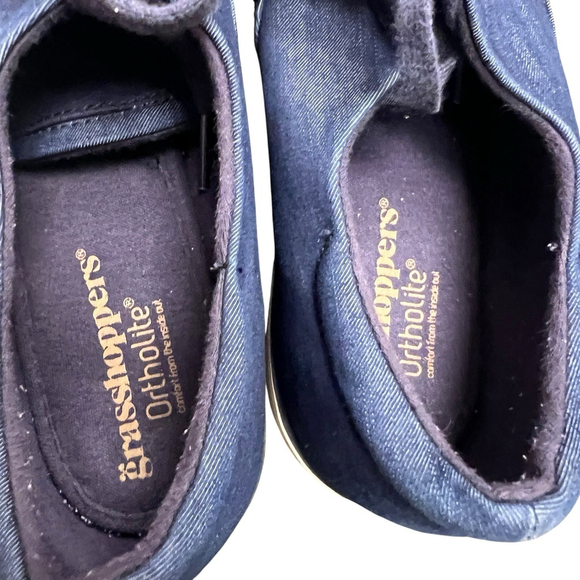 Grasshoppers Ortholite Navy Blue Canvas Sneakers Size 11M Comfort Walking Shoes - Picture 4 of 6